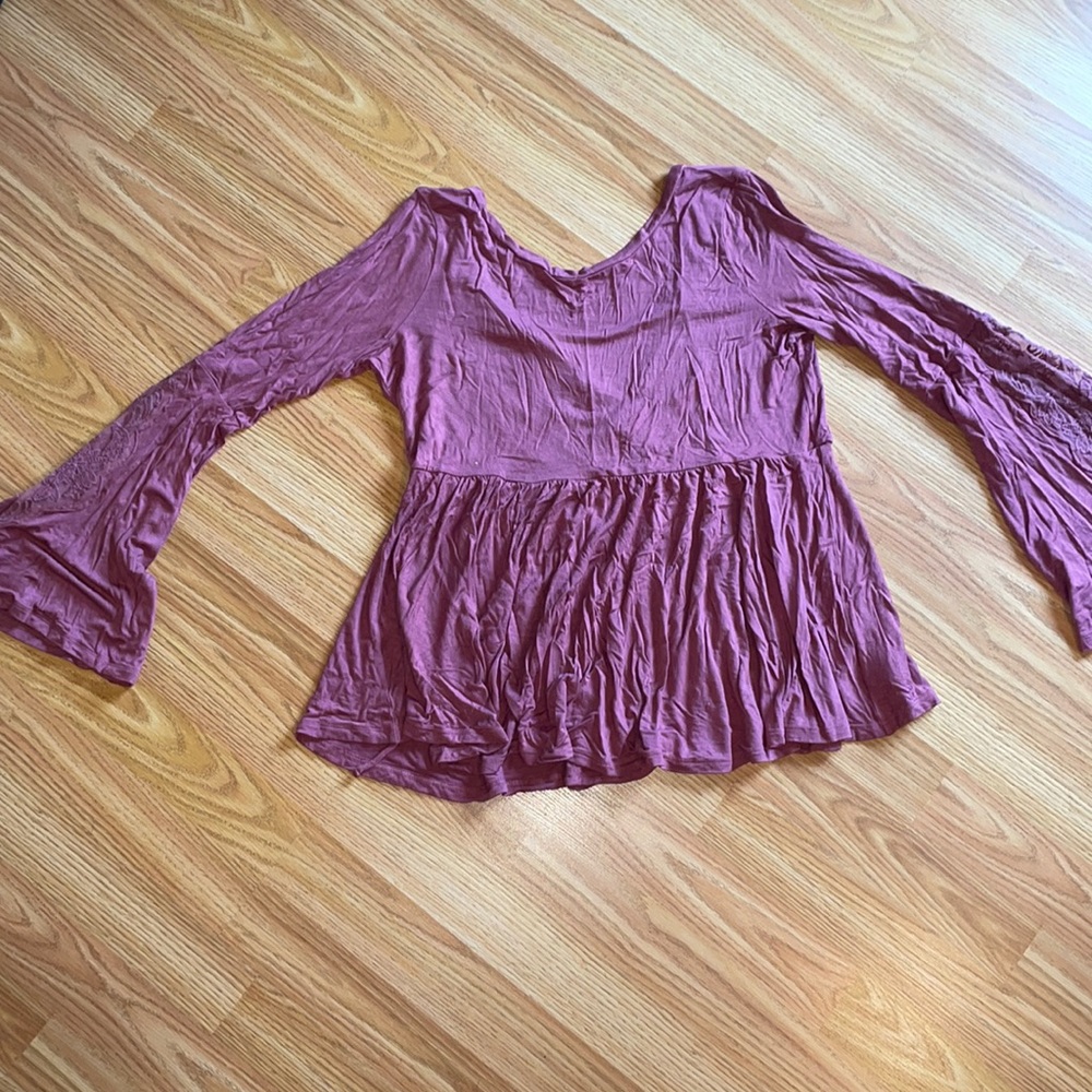 pink long sleeve blouse